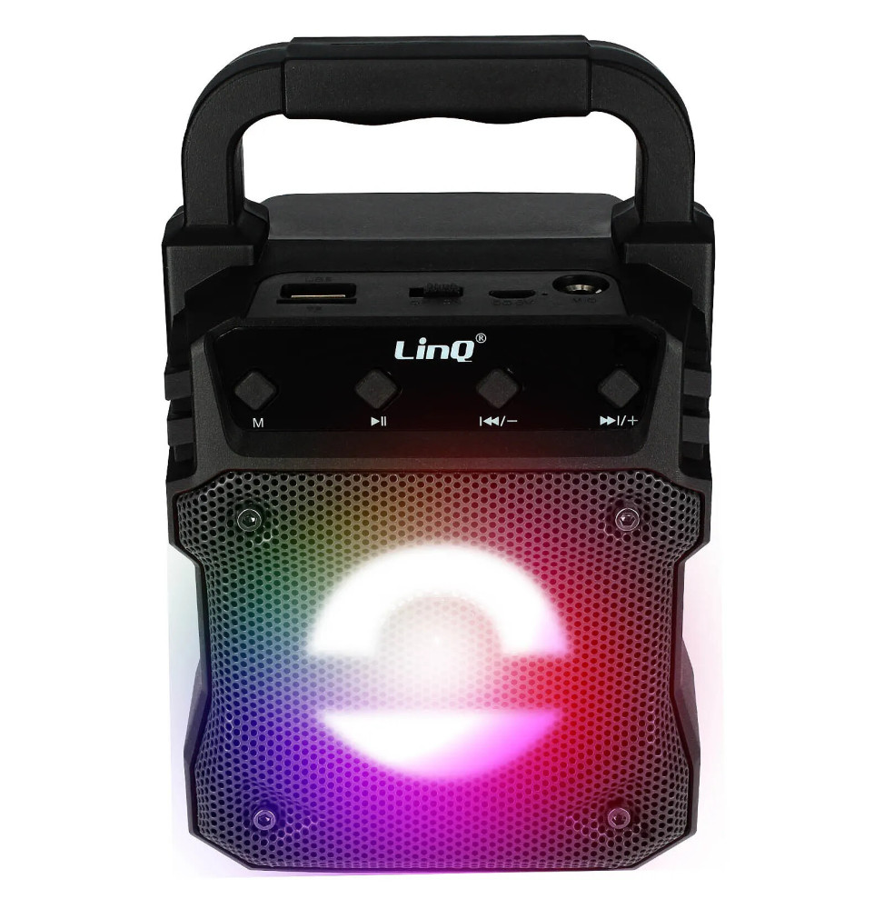LinQ Enceinte lumineuse sans fil Noir, Design Compact et Portable
