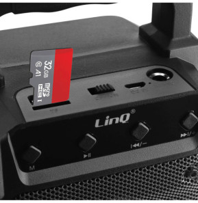 LinQ Enceinte lumineuse sans fil Noir, Design Compact et Portable