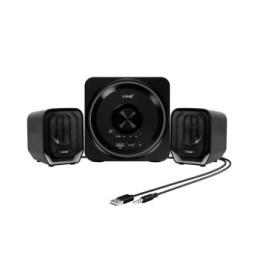 LinQ Enceinte PC Bluetooth avec Prise Jack 3.5mm + USB - Port Micro SD Noir