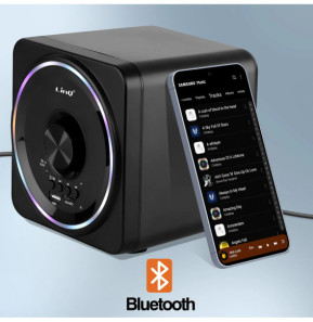 LinQ Enceinte PC Bluetooth avec Prise Jack 3.5mm + USB - Port Micro SD Noir