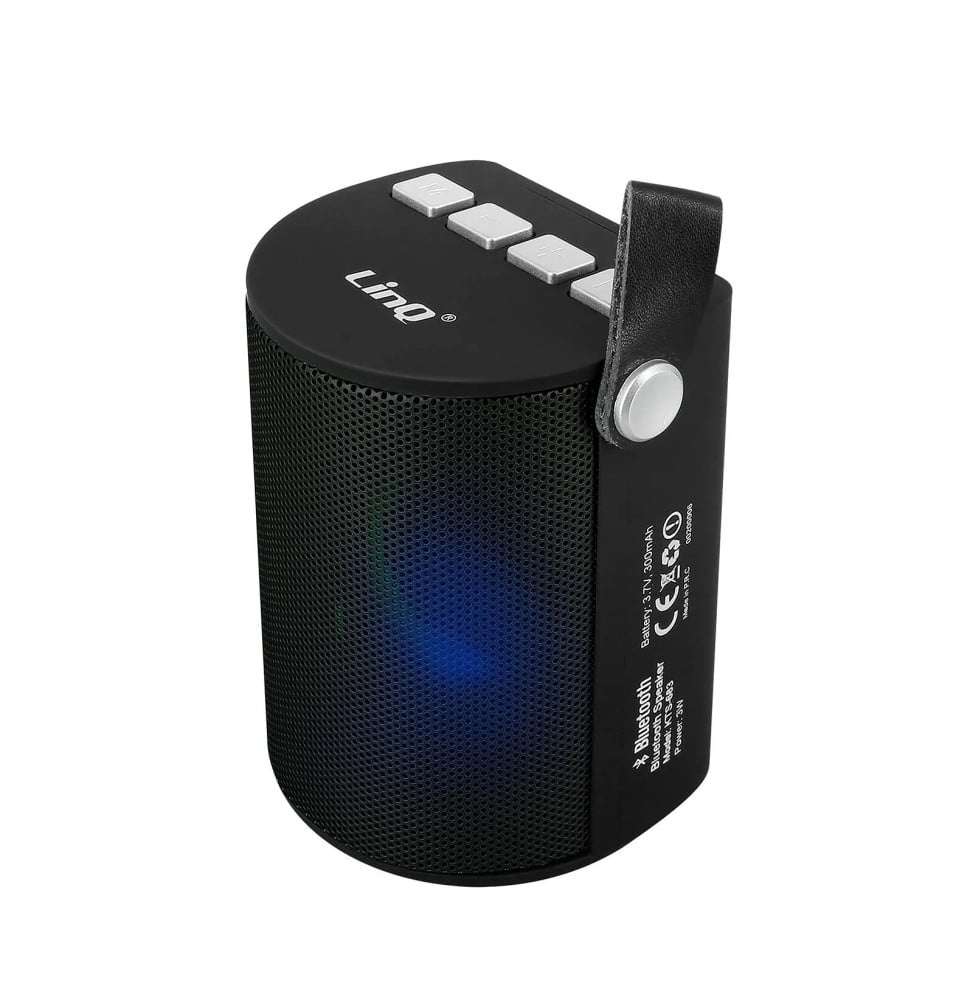 LinQ Enceinte Sans-fil Bluetooth LED Multicolore Radio FM Port USB micro SD Noir