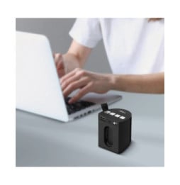 LinQ Enceinte Sans-fil Bluetooth LED Multicolore Radio FM Port USB micro SD Noir