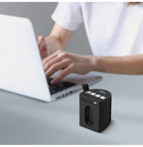 LinQ Enceinte Sans-fil Bluetooth LED Multicolore Radio FM Port USB micro SD Noir