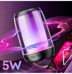 LinQ Mini Enceinte Bluetooth 5W LED RGB Compact Portable Étanche IPX6 Noir