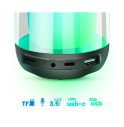 LinQ Mini Enceinte Bluetooth 5W LED RGB Compact Portable Étanche IPX6 Noir