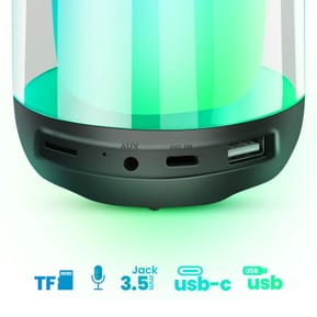 LinQ Mini Enceinte Bluetooth 5W LED RGB Compact Portable Étanche IPX6 Noir — image 5