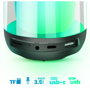 LinQ Mini Enceinte Bluetooth 5W LED RGB Compact Portable Étanche IPX6 Noir