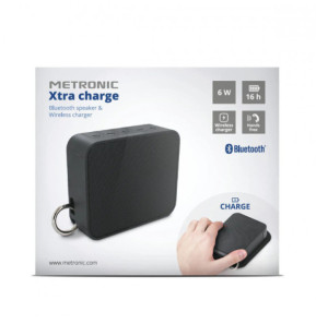 Metronic 477079 - Enceinte portable Xtra Charge bluetooth 6 W avec support de recharge sans fil