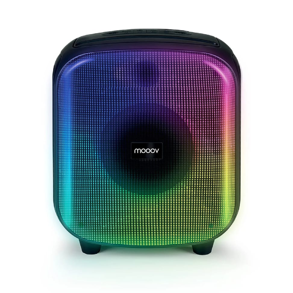 Mooov 477370 - Enceinte Party Cube sans fil avec effets lumineux - Noire et bleue — image 2