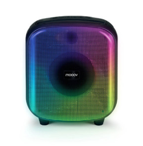Mooov 477370 - Enceinte Party Cube sans fil avec effets lumineux - Noire et bleue