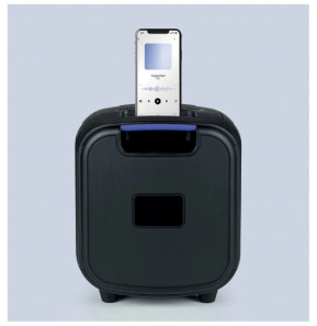 Mooov 477370 - Enceinte Party Cube sans fil avec effets lumineux - Noire et bleue