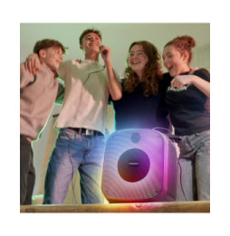 Mooov 477370 - Enceinte Party Cube sans fil avec effets lumineux - Noire et bleue