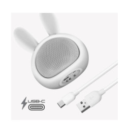 Moxie Enceinte Bluetooth 3W Autonomie 3h Design Lapin Lumineux Blanc
