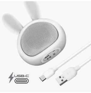 Moxie Enceinte Bluetooth 3W Autonomie 3h Design Lapin Lumineux Blanc