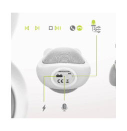 Moxie Enceinte Bluetooth 3W Autonomie 3h Design Lapin Lumineux Blanc