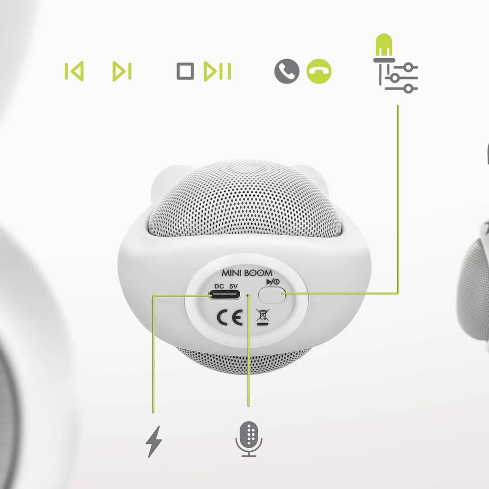 Moxie Enceinte Bluetooth 3W Autonomie 3h Design Lapin Lumineux Blanc — image 4