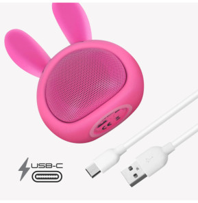 Moxie Enceinte Bluetooth 3W Autonomie 3h Design Lapin Lumineux Rose
