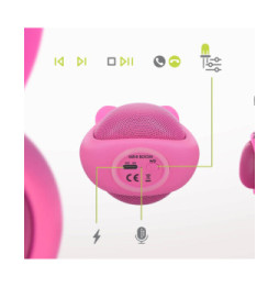 Moxie Enceinte Bluetooth 3W Autonomie 3h Design Lapin Lumineux Rose