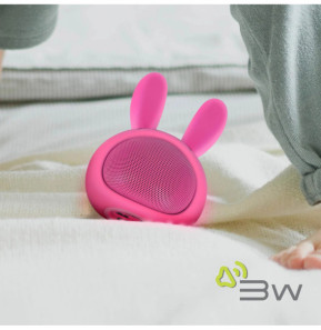 Moxie Enceinte Bluetooth 3W Autonomie 3h Design Lapin Lumineux Rose