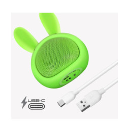 Moxie Enceinte Bluetooth 3W Autonomie 3h Design Lapin Lumineux Vert