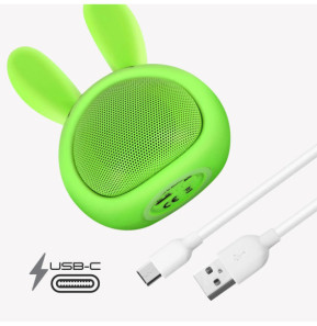 Moxie Enceinte Bluetooth 3W Autonomie 3h Design Lapin Lumineux Vert