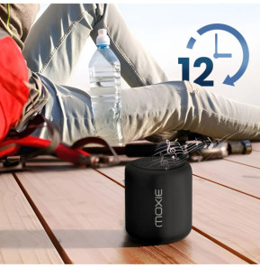Moxie Enceinte Portable Bluetooth Étanche avec Autonomie 12 Heures Noir