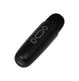 PARTY Enceinte Bluetooth 5.1 avec 2 Micro karaoké Sans Fil Modèle Party Btmic 15W Noir