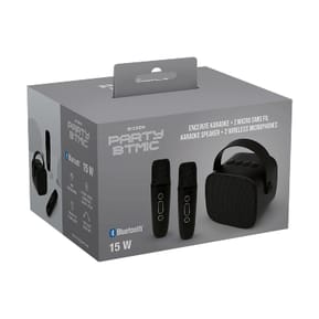 PARTY Enceinte Bluetooth 5.1 avec 2 Micro karaoké Sans Fil Modèle Party Btmic 15W Noir — image 4