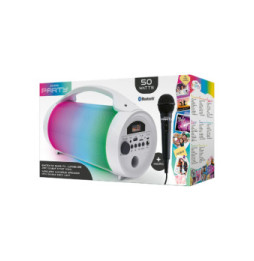 PARTY Enceinte Sans Fil Lumineuse Modèle Party Bluetooth 5.0 50W avec Poignée Blanc