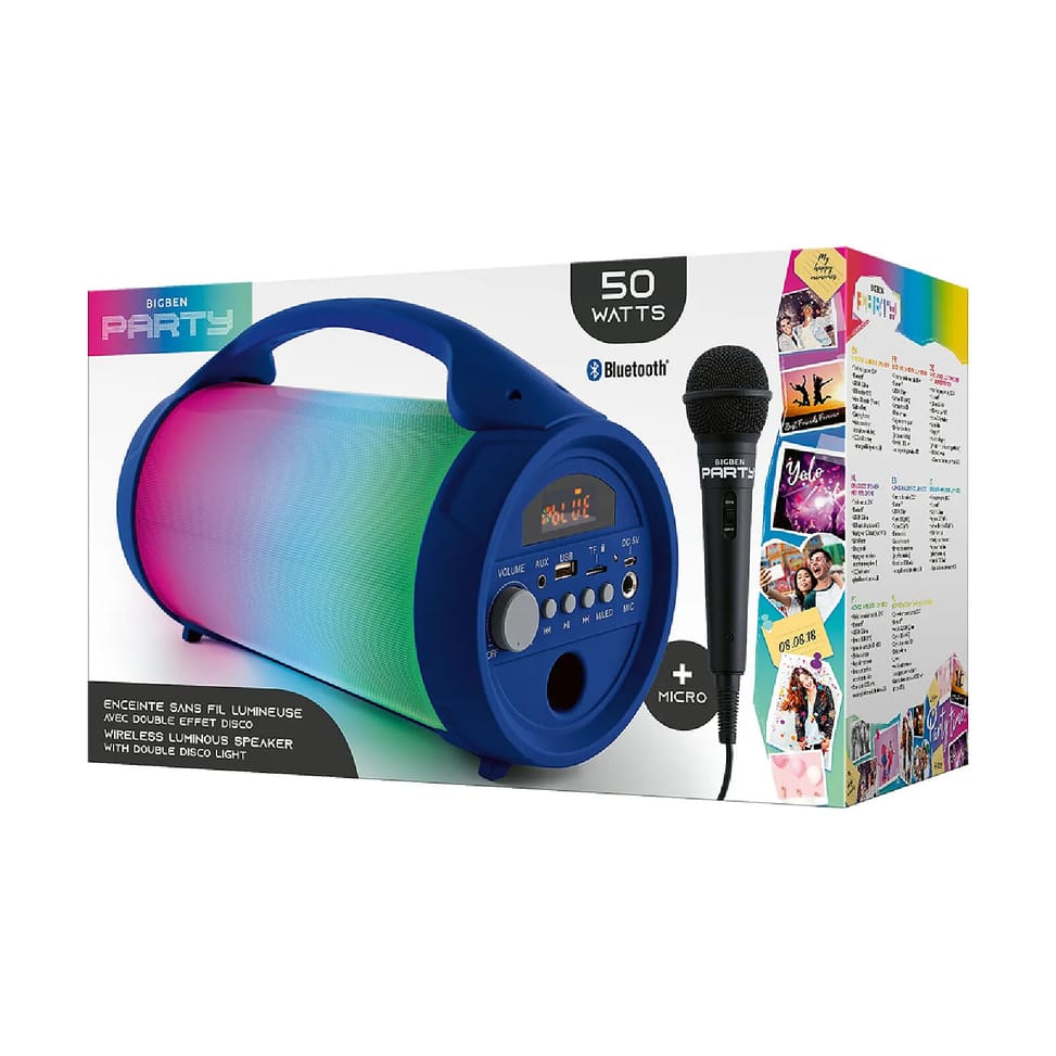 PARTY Enceinte Sans Fil Lumineuse Modèle Party Bluetooth 5.0 50W avec Poignée Bleu — image 5