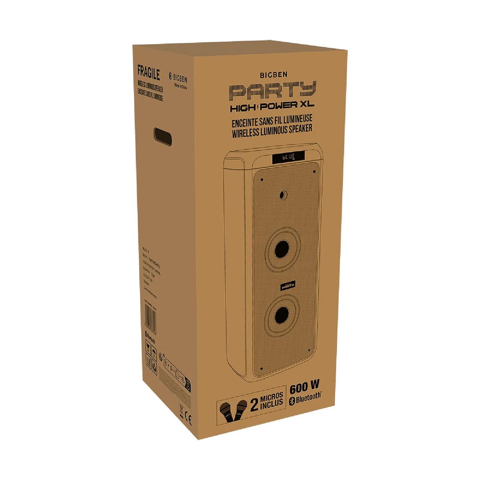 PARTY Enceinte Sans Fil Lumineuse Modèle Party High Power XL Bluetooth 5.3 600W Noir — image 4