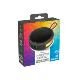 PARTY Enceinte Sans Fil Lumineuse Modèle Party Nano Bluetooth 5.0 IPX5 15W Noir