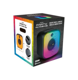PARTY Enceinte Sans Fil Modèle Party Cube Bluetooth 5.3 avec Effets Lumineux TWS 200W Noir