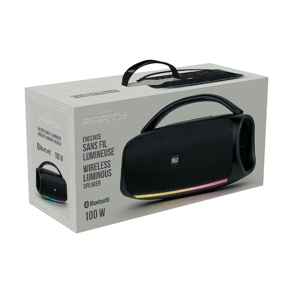 PARTY Enceinte Sans Fil Modèle Party MS4 avec Effets Lumineux 100W Noir — image 4
