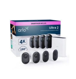 Arlo Ultra 2 Security System 4 Camera Kit - Blanc (VMS5440)