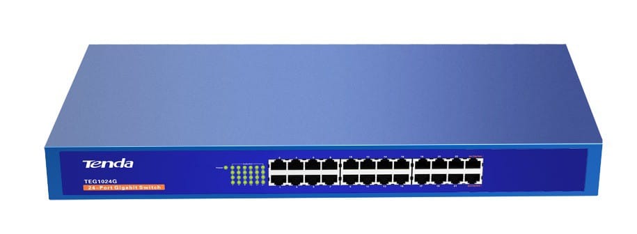 Switch Non Administrable Tenda 24 ports Gigabit 10/100/1000 Mbps - 19" rackable (TEG1024G)