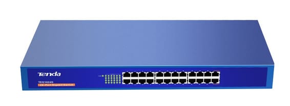 Switch Non Administrable Tenda 24 ports Gigabit 10/100/1000 Mbps - 19" rackable (TEG1024G)