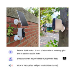 Camini Air 2 Solar - Caméra Wi-Fi d’extérieur sans fil avec panneau solaire