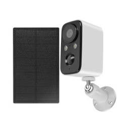 LinQ Caméra de surveillance avec Panneau solaire 1.5W Détection PIR Mode nocturne Rotatif Étanche IP65