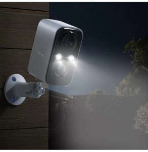 LinQ Caméra de surveillance avec Panneau solaire 1.5W Détection PIR Mode nocturne Rotatif Étanche IP65