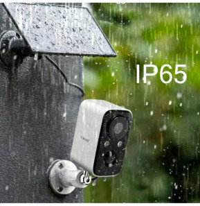 LinQ Caméra de surveillance avec Panneau solaire 1.5W Détection PIR Mode nocturne Rotatif Étanche IP65