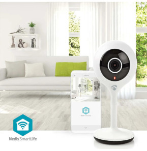 Nedis Caméra de Surveillance Intérieure Intelligente Full HD 1080p SmartLife Blanc