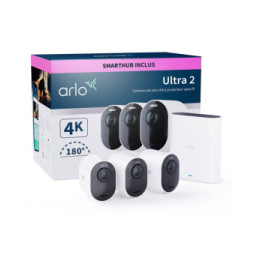 Arlo Ultra 2 Security System 3 Camera Kit - Blanc (VMS5340)