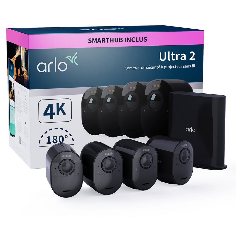 Arlo Ultra 2 Security System 4 Camera Kit - Noir (VMS5440B) — image 2