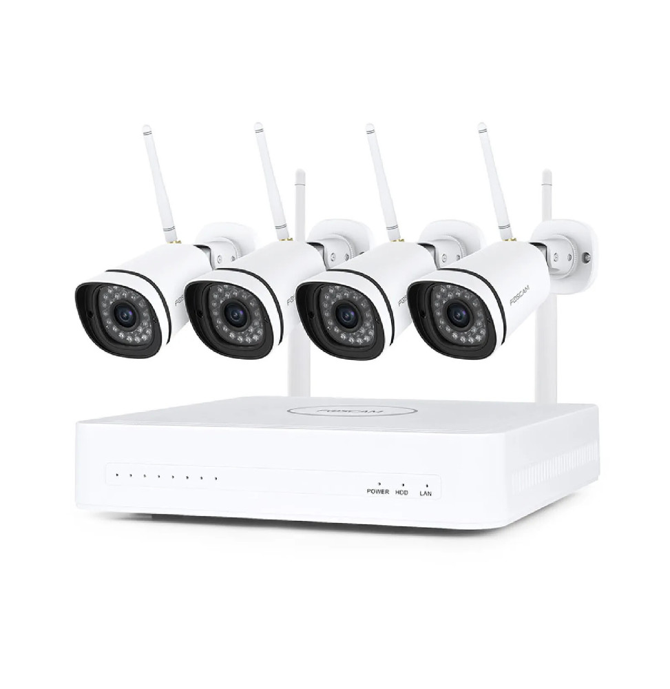Foscam - Kit vidéosurveillance Wifi NVR 4 caméras