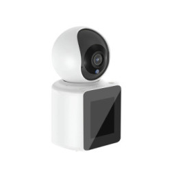 XO Caméra de Surveillance Connectée WiFi avec Écran Ful HD Rotation 350° Blanc