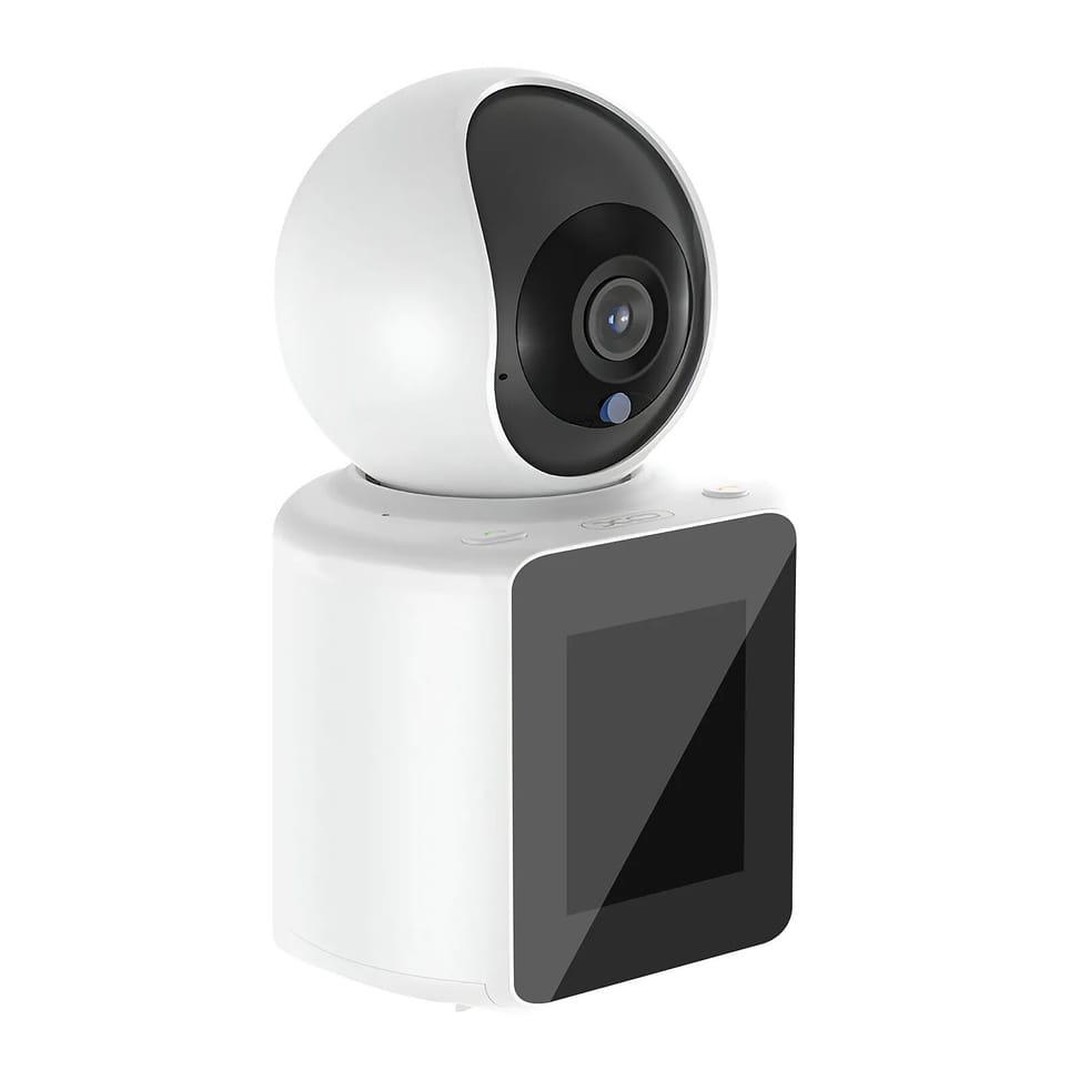 XO Caméra de Surveillance Connectée WiFi avec Écran Ful HD Rotation 350° Blanc — image 2