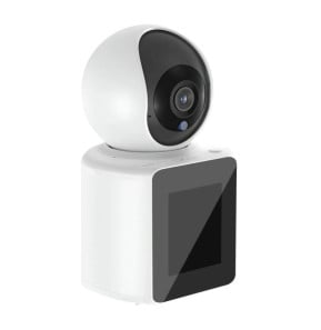 XO Caméra de Surveillance Connectée WiFi avec Écran Ful HD Rotation 350° Blanc