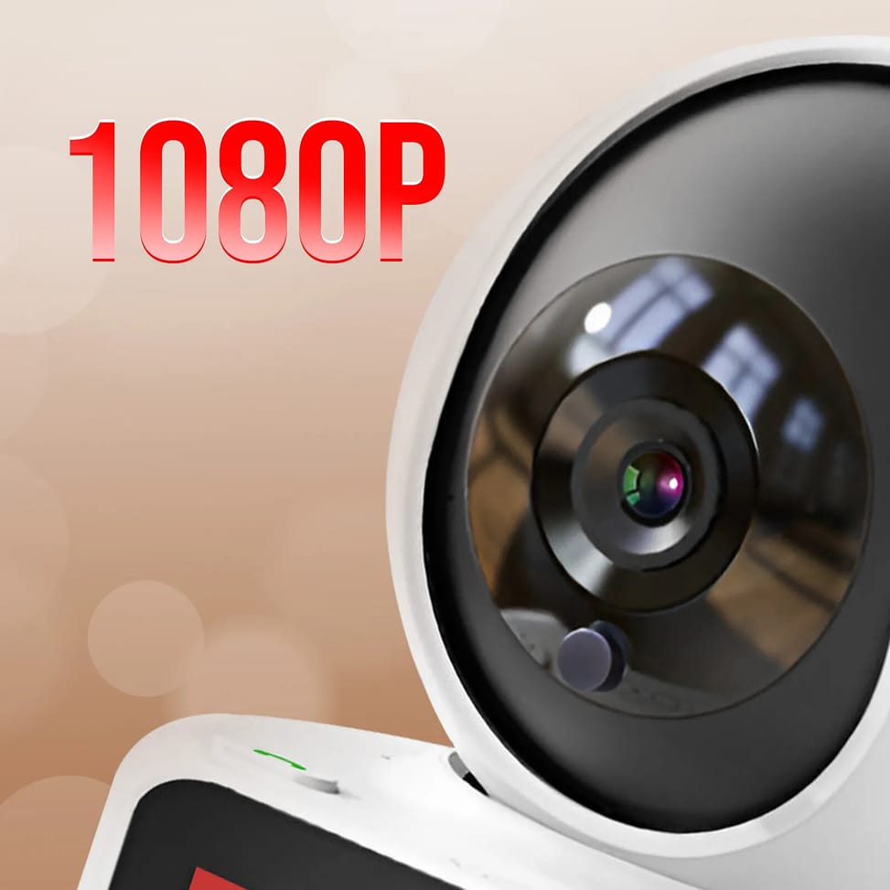 XO Caméra de Surveillance Connectée WiFi avec Écran Ful HD Rotation 350° Blanc — image 3