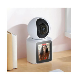 XO Caméra de Surveillance Connectée WiFi avec Écran Ful HD Rotation 350° Blanc